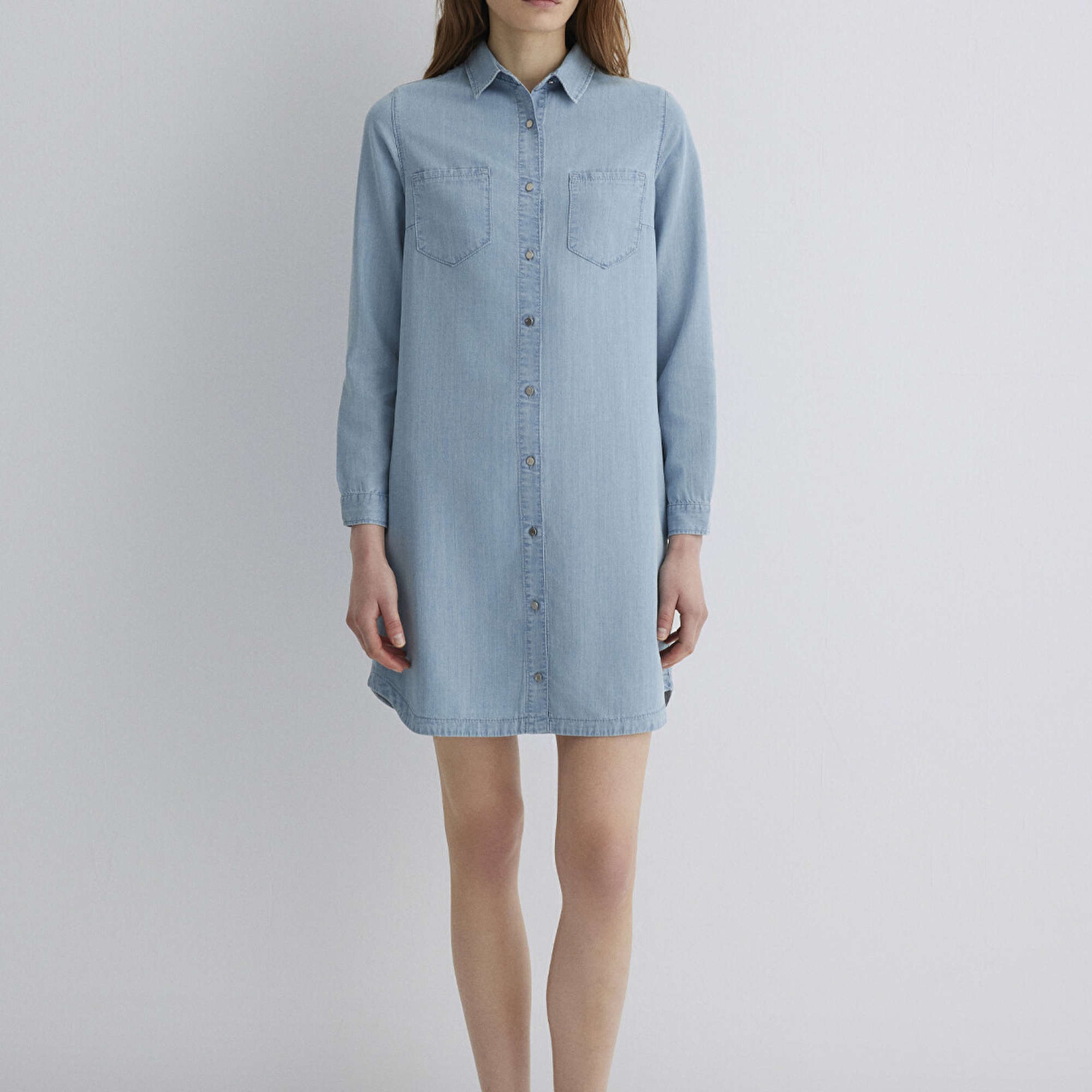 Mavi Liz Casual Açık Mavi Jean Elbise 130656-89576