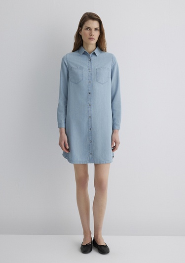  Mavi Liz Casual Açık Mavi Jean Elbise 130656-89576