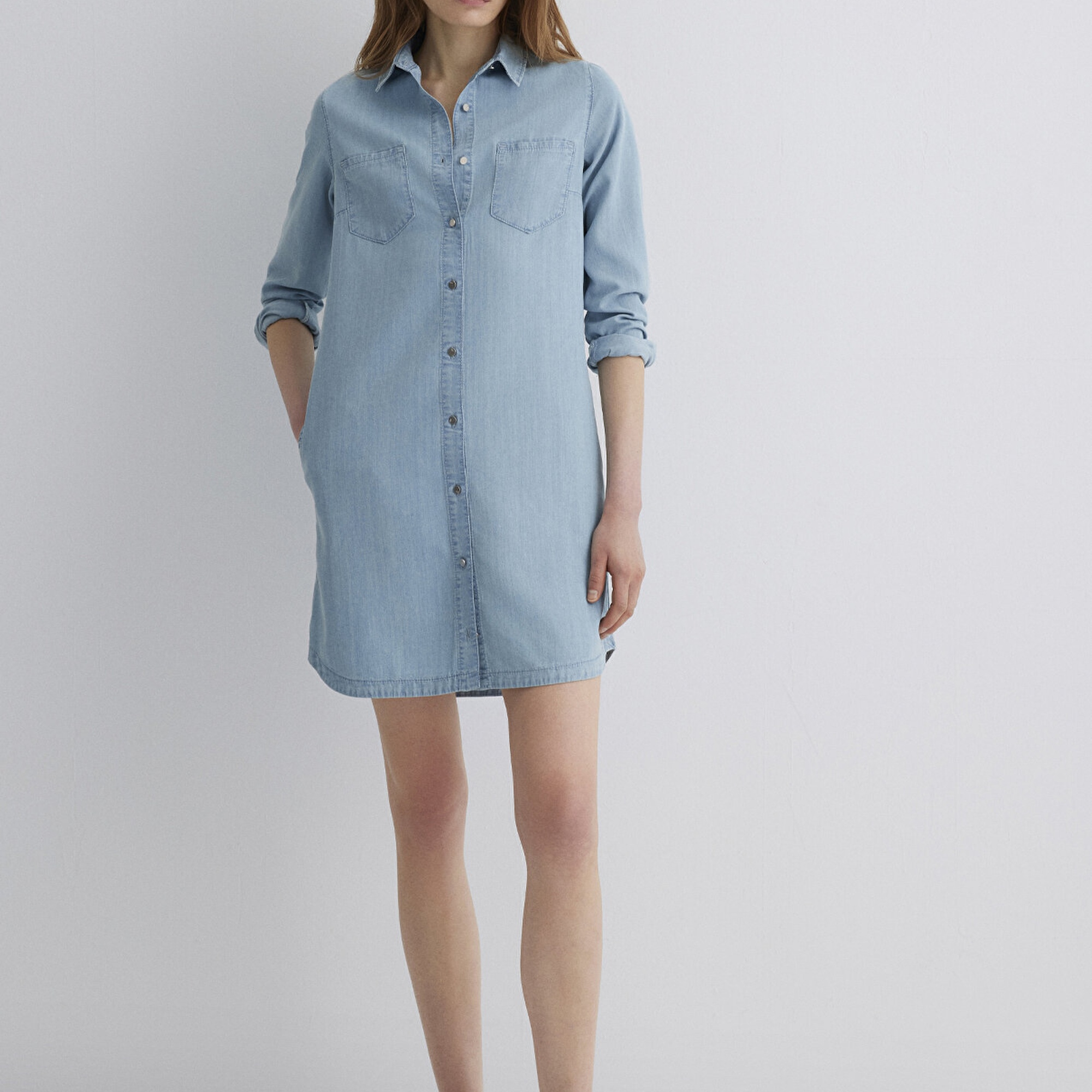 Mavi Liz Casual Açık Mavi Jean Elbise 130656-89576