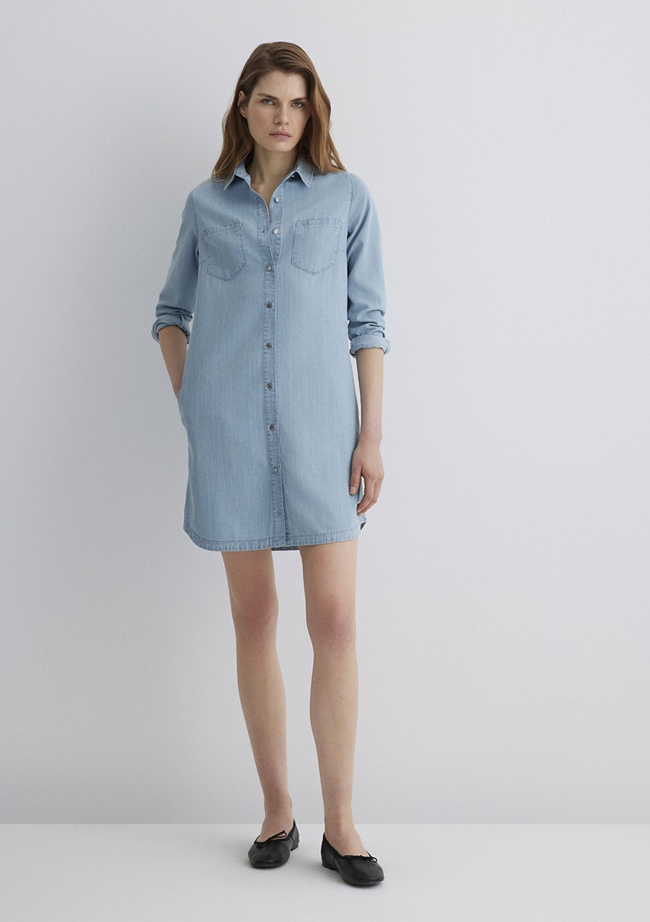  Mavi Liz Casual Açık Mavi Jean Elbise 130656-89576