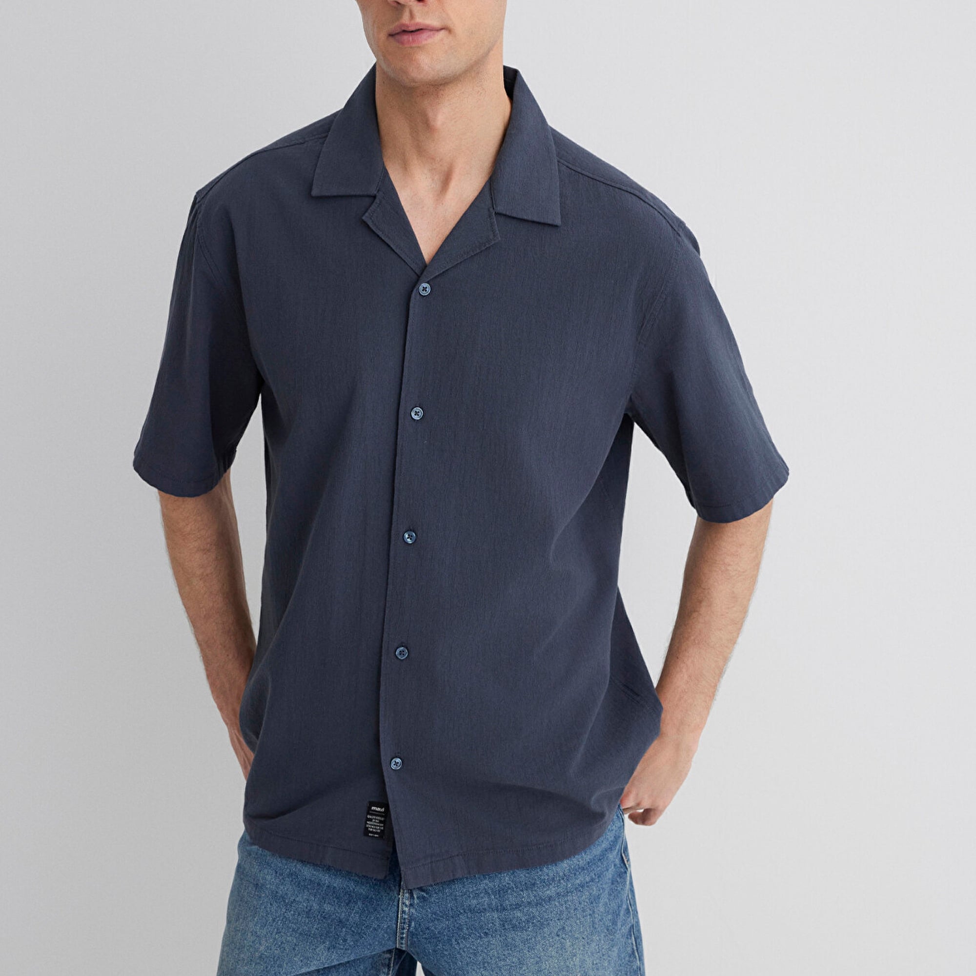 Mavi Lacivert Gömlek Loose Fit / Bol Rahat Kesim 0211519-70726