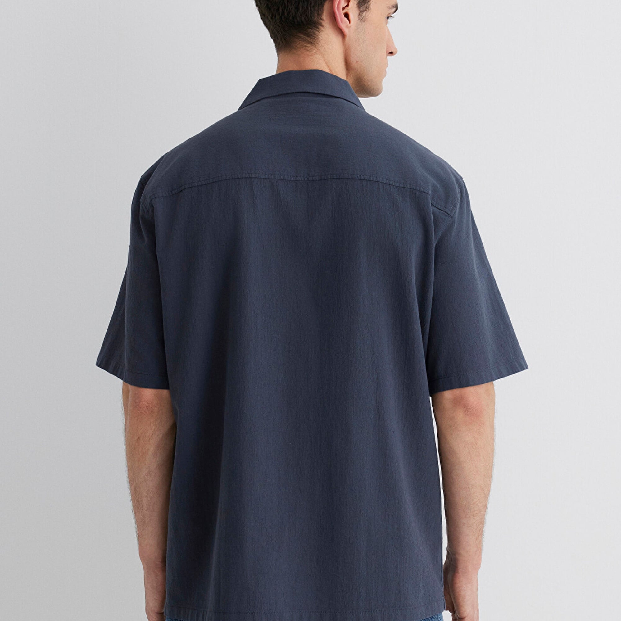 Mavi Lacivert Gömlek Loose Fit / Bol Rahat Kesim 0211519-70726