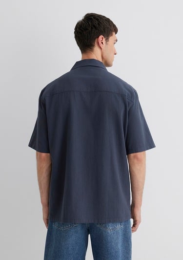  Mavi Lacivert Gömlek Loose Fit / Bol Rahat Kesim 0211519-70726