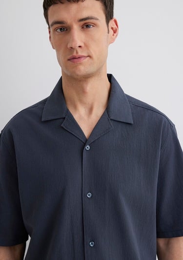  Mavi Lacivert Gömlek Loose Fit / Bol Rahat Kesim 0211519-70726