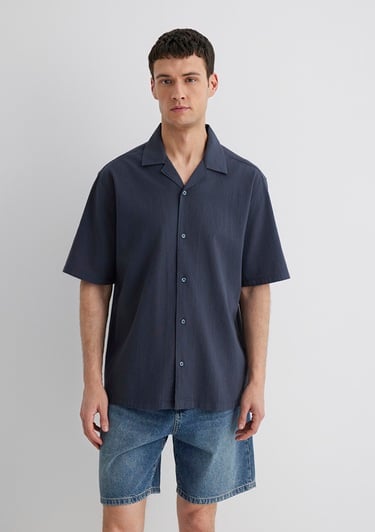  Mavi Lacivert Gömlek Loose Fit / Bol Rahat Kesim 0211519-70726