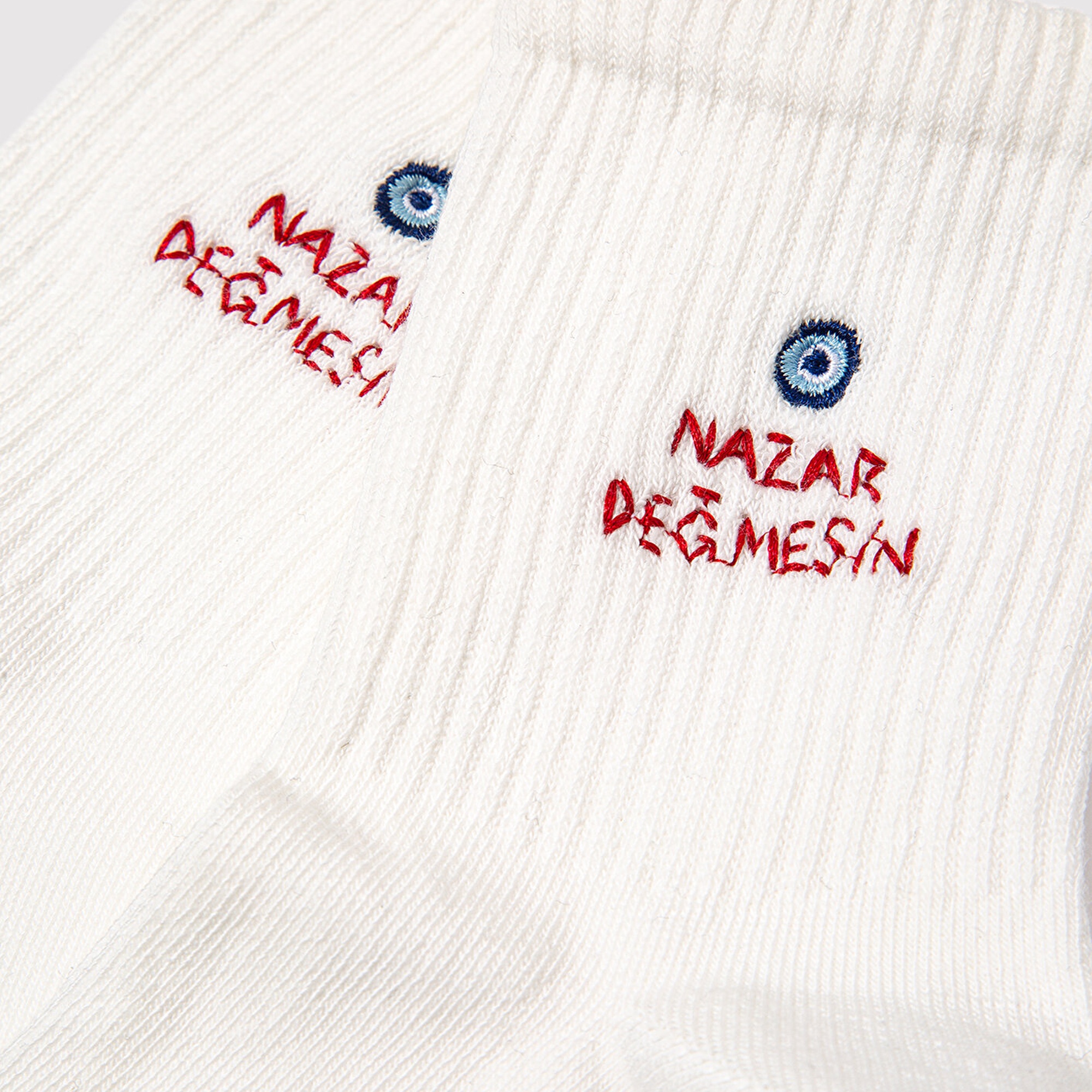 Mavi Nazar Değmesin Nakışlı Soket Çorap 1913575-620