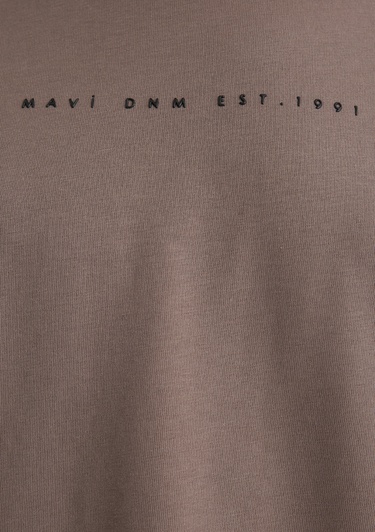  Mavi Mavi Baskılı Kahverengi Tişört Regular Fit / Normal Kesim 1613147-70383