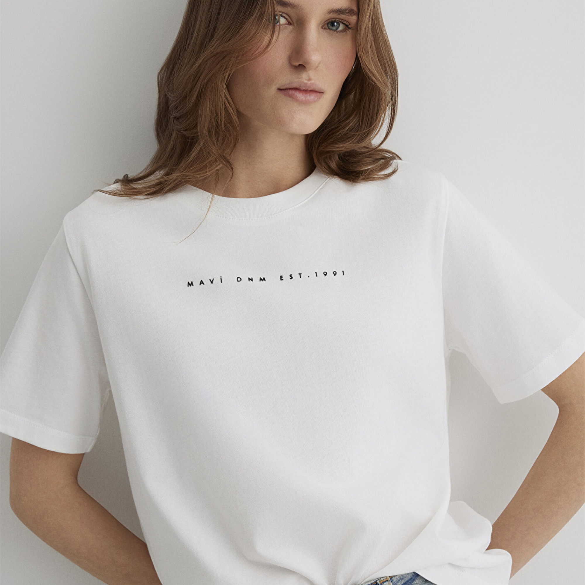 Mavi Mavi Baskılı Ekru Tişört Regular Fit / Normal Kesim 1613147-70057