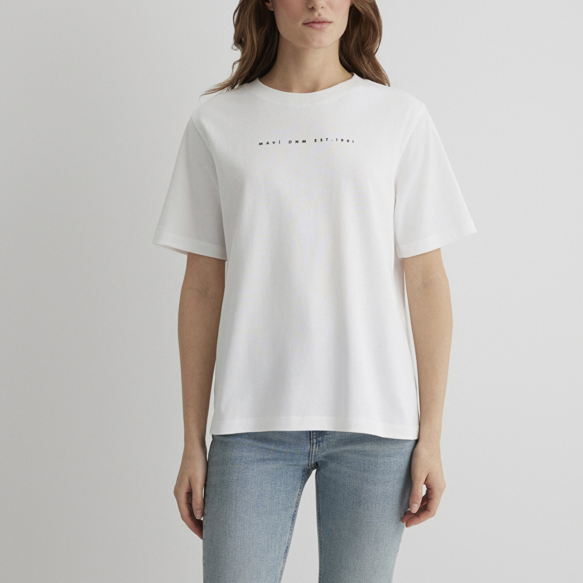 Mavi Mavi Baskılı Ekru Tişört Regular Fit / Normal Kesim 1613147-70057