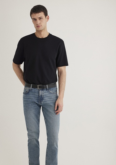  Mavi Siyah Tişört Loose Fit / Bol Rahat Kesim 0612731-900