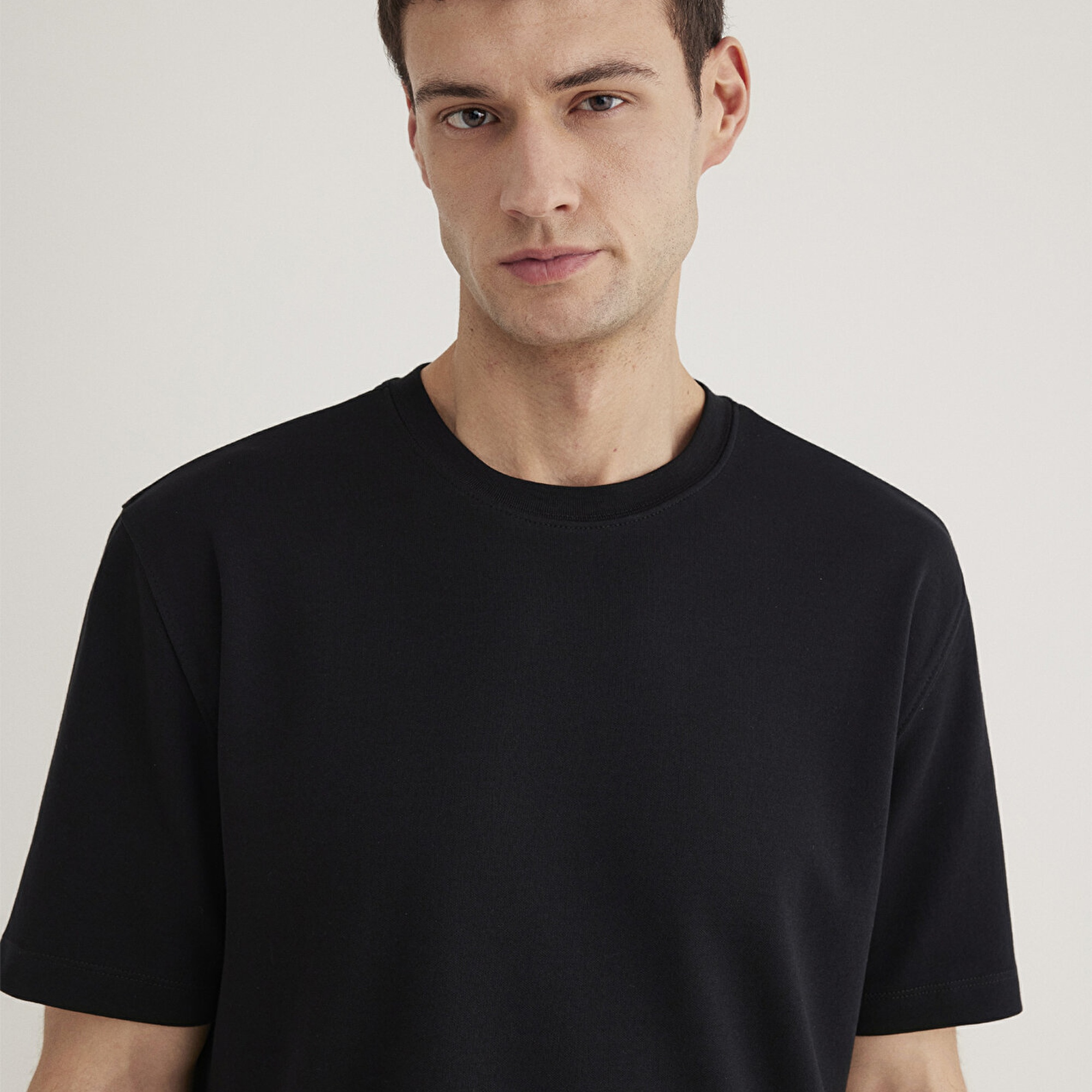 Mavi Siyah Tişört Loose Fit / Bol Rahat Kesim 0612731-900