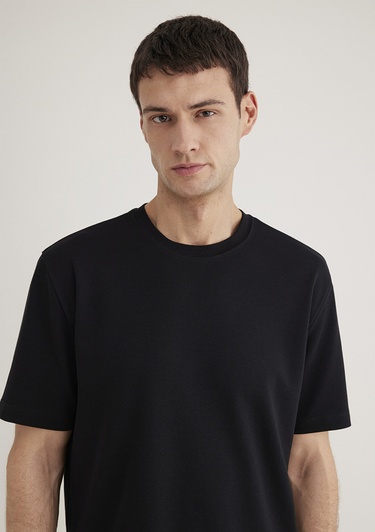  Mavi Siyah Tişört Loose Fit / Bol Rahat Kesim 0612731-900