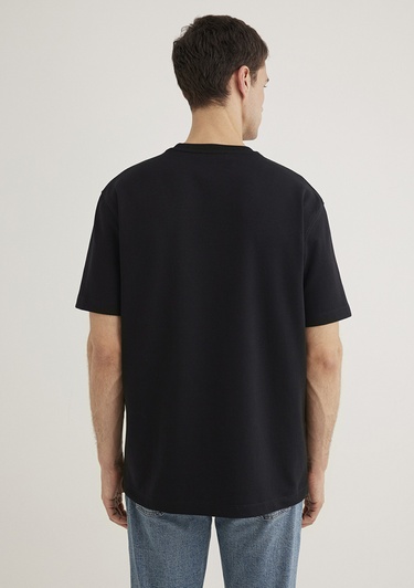  Mavi Siyah Tişört Loose Fit / Bol Rahat Kesim 0612731-900