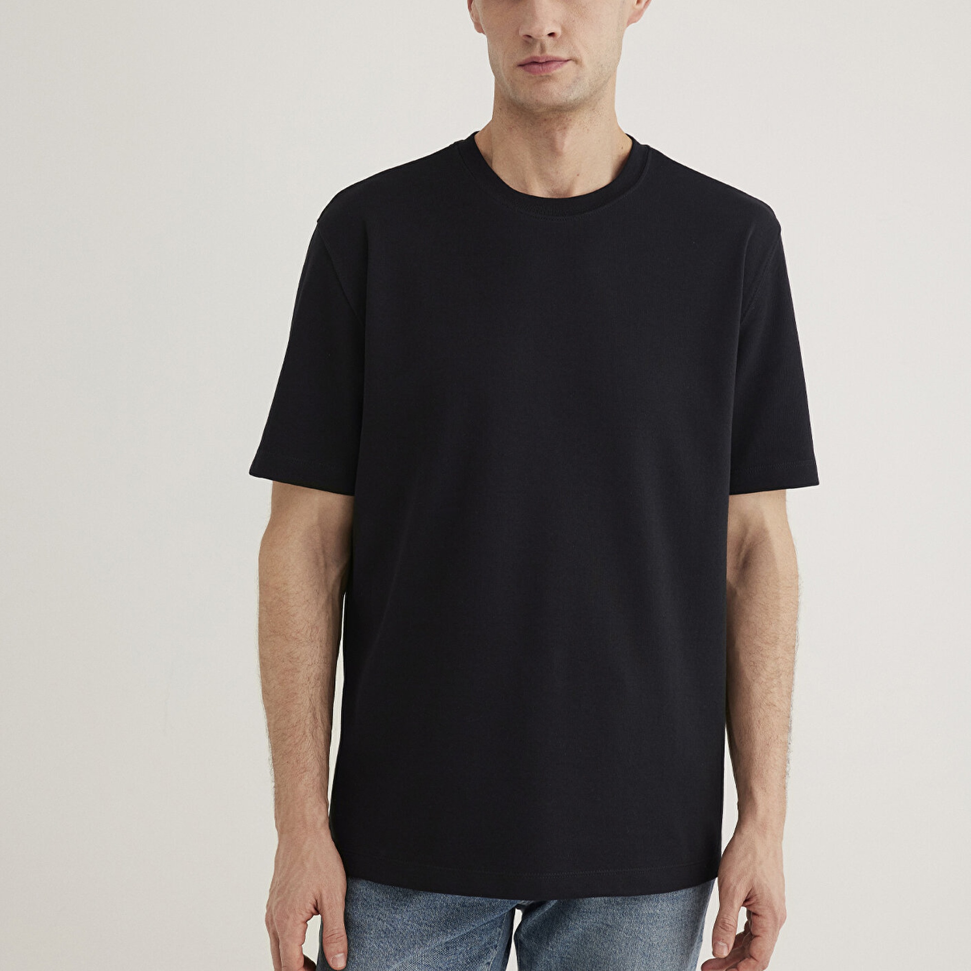 Mavi Siyah Tişört Loose Fit / Bol Rahat Kesim 0612731-900