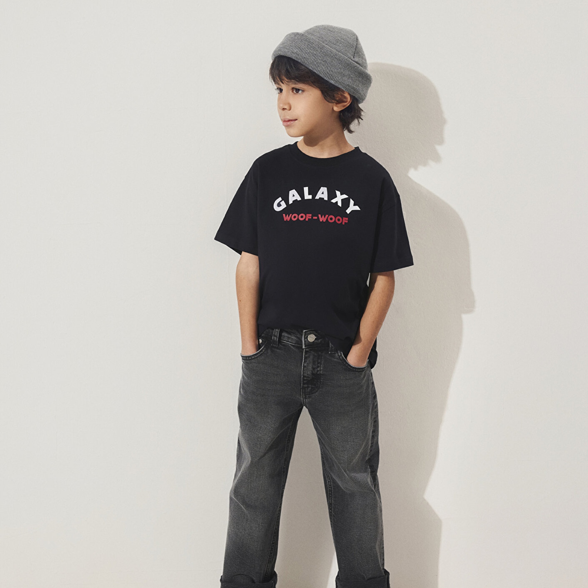 Mavi Astro Dogs Baskılı Siyah Tişört Loose Fit / Bol Rahat Kesim 6610253-900