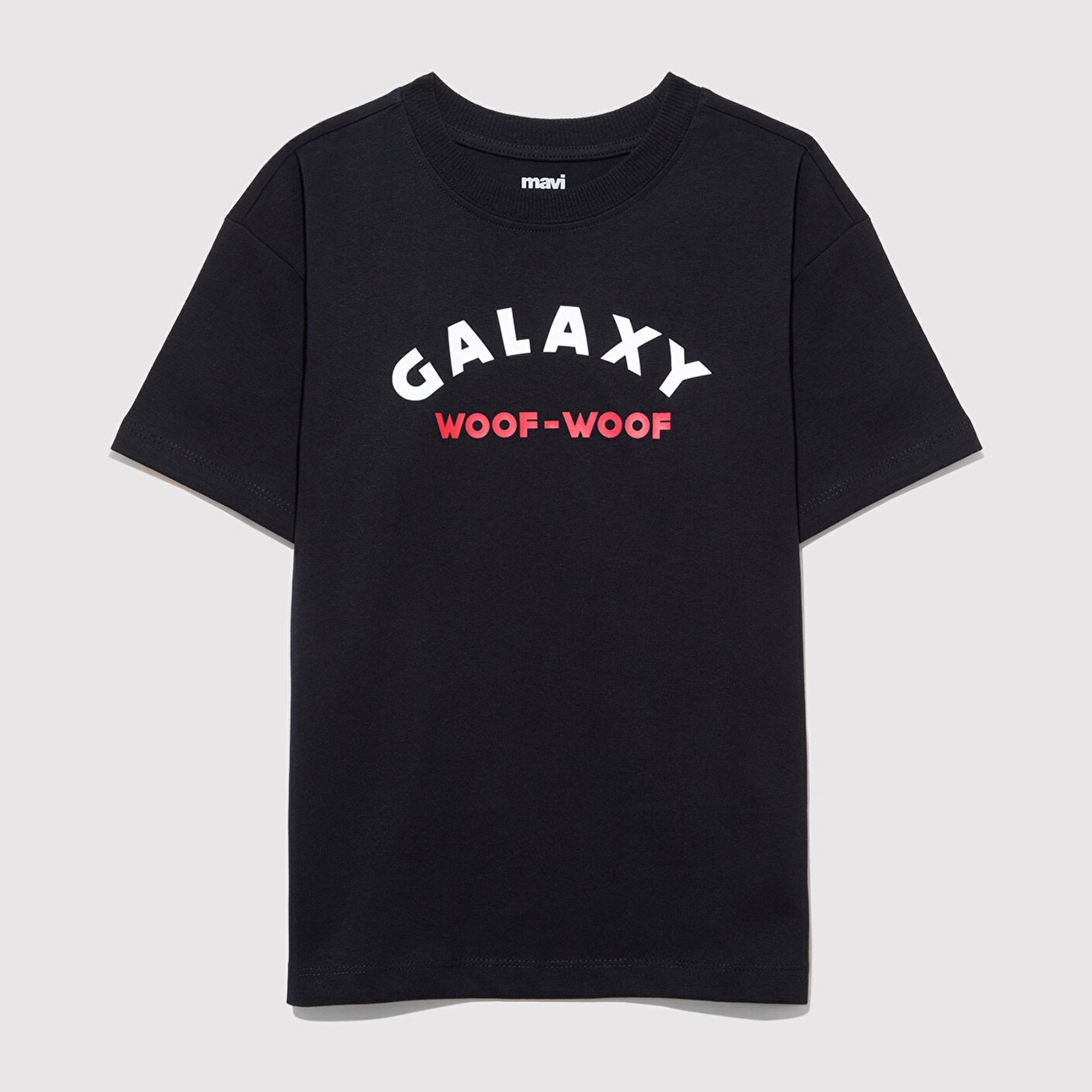 Mavi Astro Dogs Baskılı Siyah Tişört Loose Fit / Bol Rahat Kesim 6610253-900