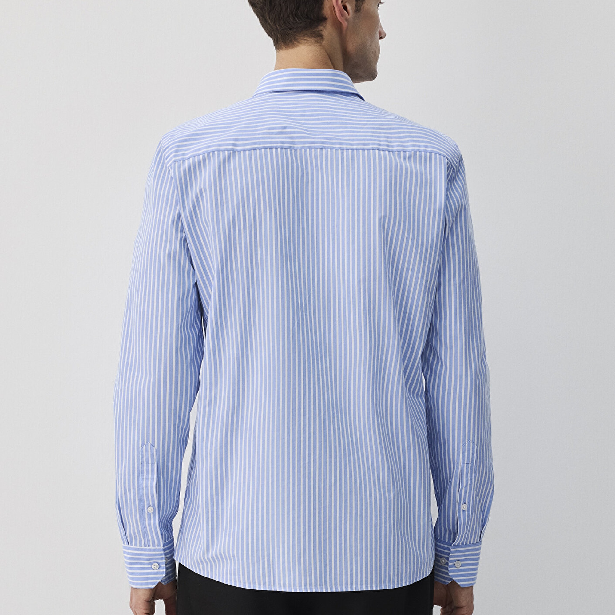 Mavi Easy Care Çizgili Mavi Gömlek Slim Fit / Dar Kesim 0211572-83767