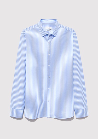  Mavi Easy Care Çizgili Mavi Gömlek Slim Fit / Dar Kesim 0211572-83767