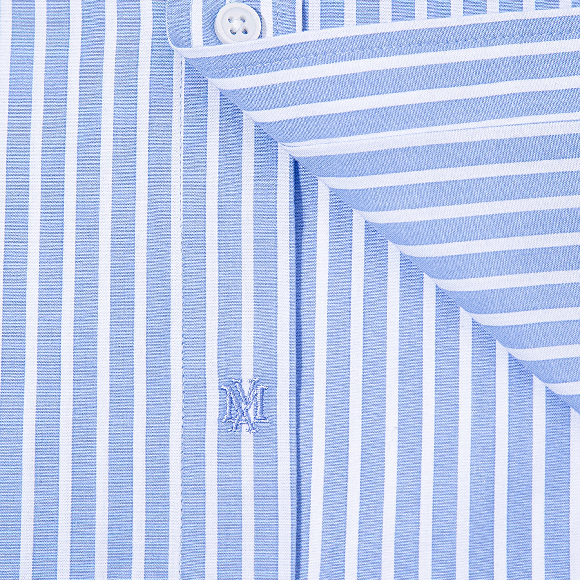 Mavi Easy Care Çizgili Mavi Gömlek Slim Fit / Dar Kesim 0211572-83767