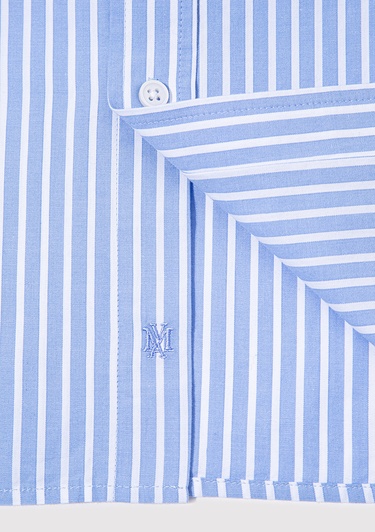  Mavi Easy Care Çizgili Mavi Gömlek Slim Fit / Dar Kesim 0211572-83767