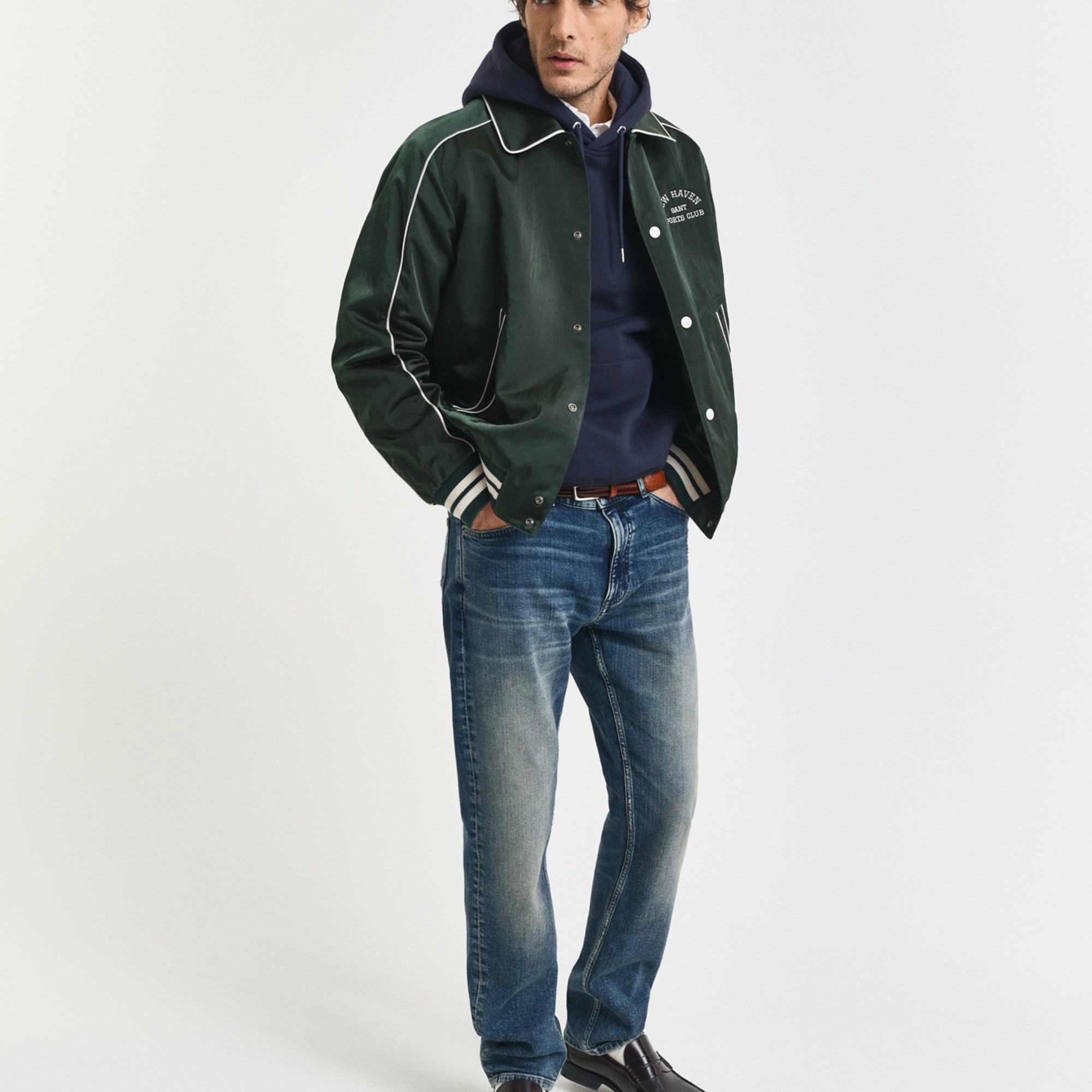 GANT Erkek Lacivert Regular Fit Kapüşonlu Sweatshirt