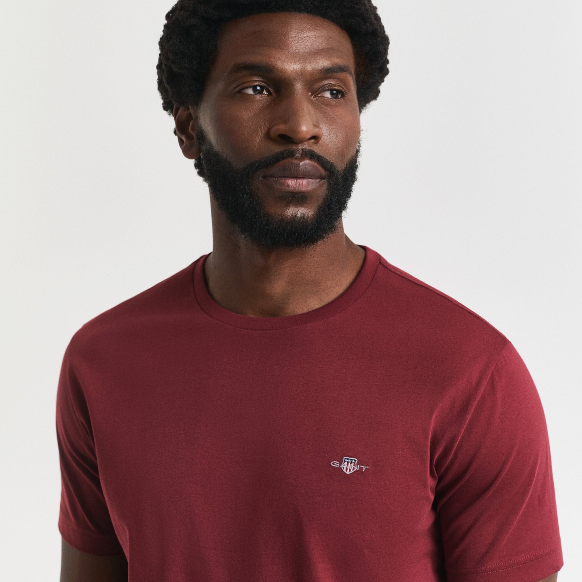 GANT Erkek Bordo Regular Fit Bisiklet Yaka T-Shirt