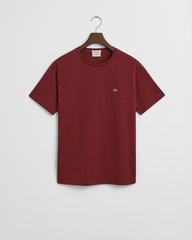  GANT Erkek Bordo Regular Fit Bisiklet Yaka T-Shirt