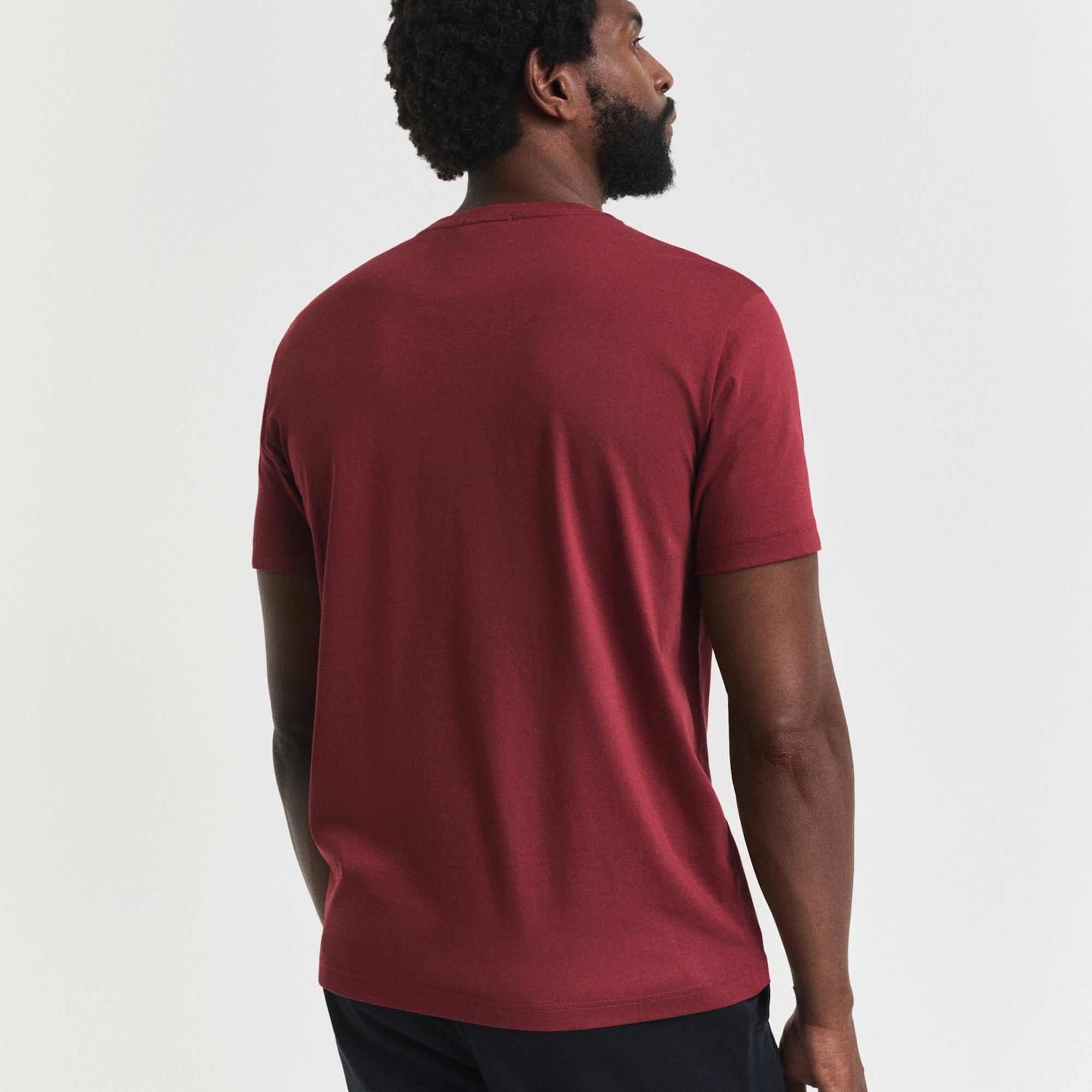 GANT Erkek Bordo Regular Fit Bisiklet Yaka T-Shirt