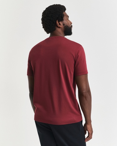  GANT Erkek Bordo Regular Fit Bisiklet Yaka T-Shirt