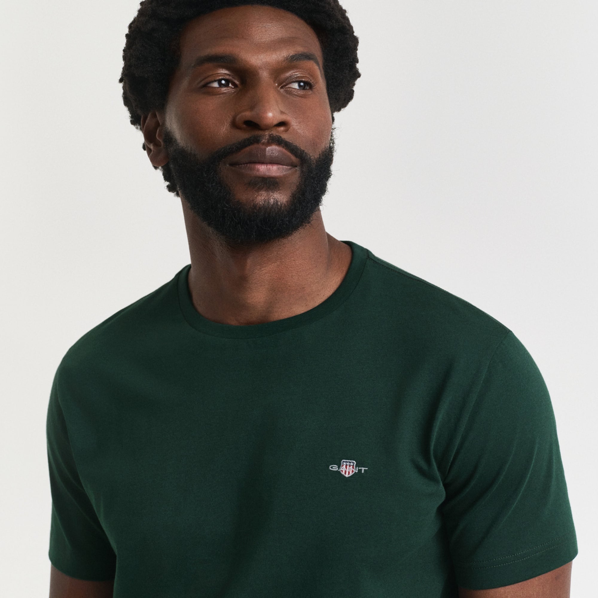 GANT Erkek Yeşil Regular Fit Bisiklet Yaka T-Shirt