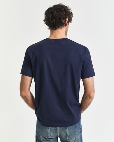  GANT Erkek Lacivert Regular Fit Bisiklet Yaka T-Shirt