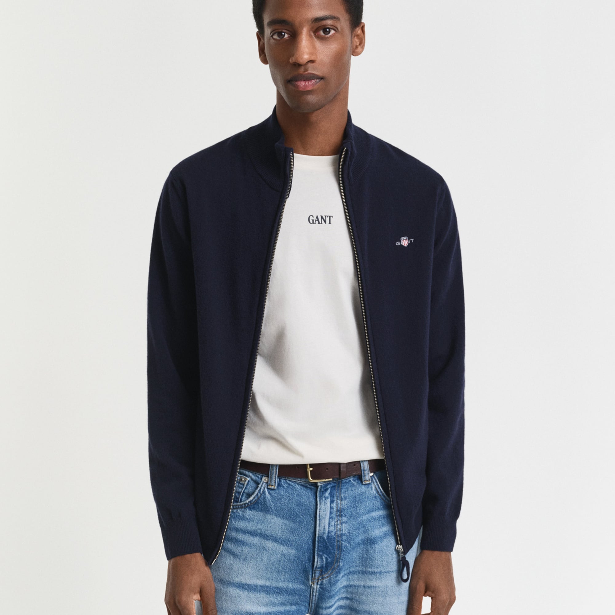 GANT Erkek Lacivert Regular Fit Hırka