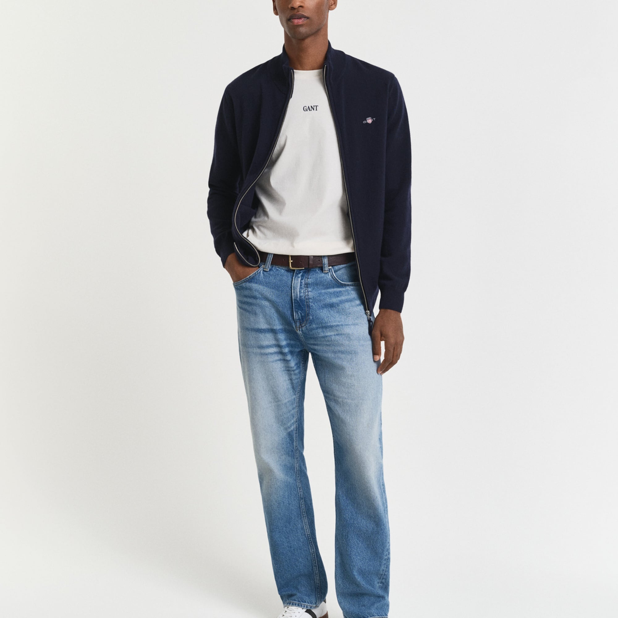 GANT Erkek Lacivert Regular Fit Hırka