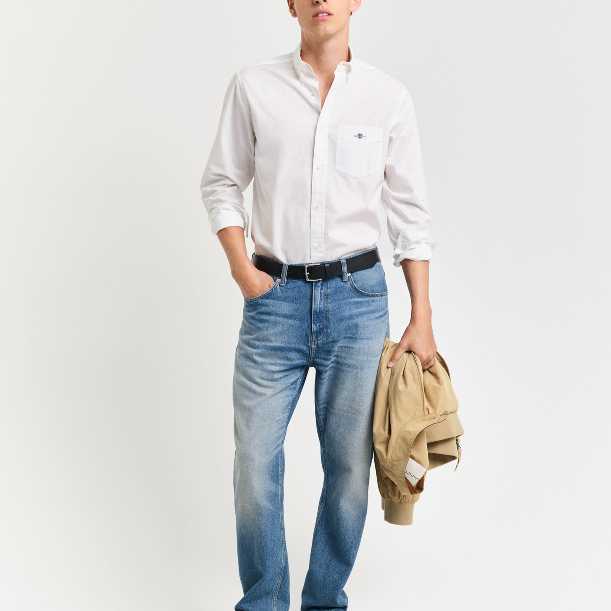 GANT Erkek Beyaz Regular Fit Gömlek