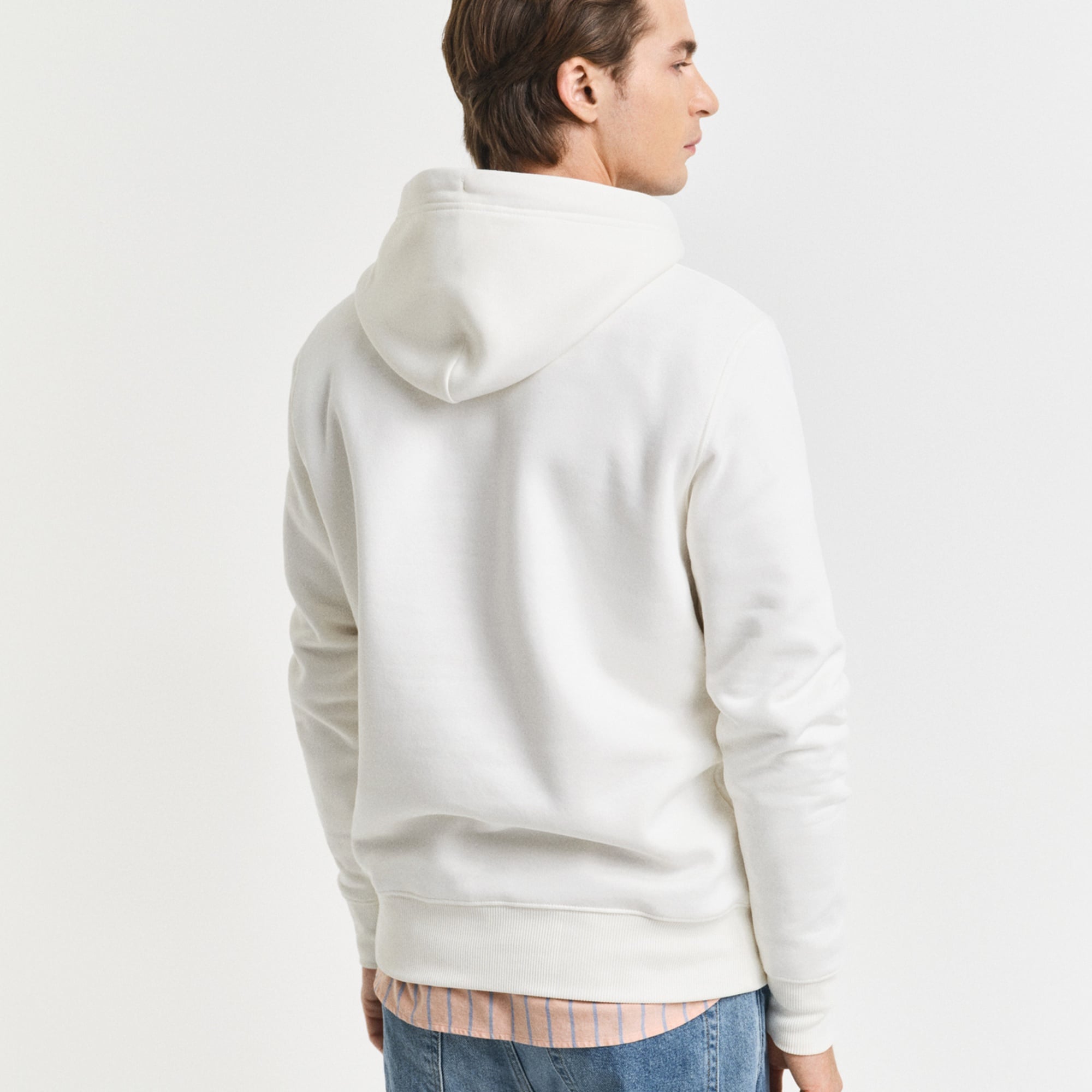 GANT Erkek Krem Regular Fit Kapüşonlu Sweatshirt