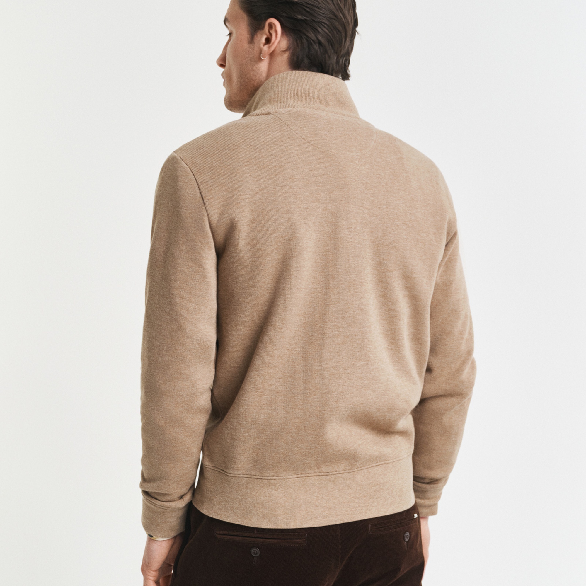 GANT Erkek Bej Regular Fit Yarım Fermuarlı Sweatshirt