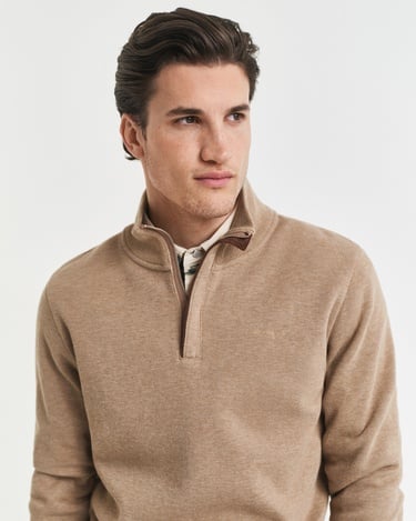  GANT Erkek Bej Regular Fit Yarım Fermuarlı Sweatshirt