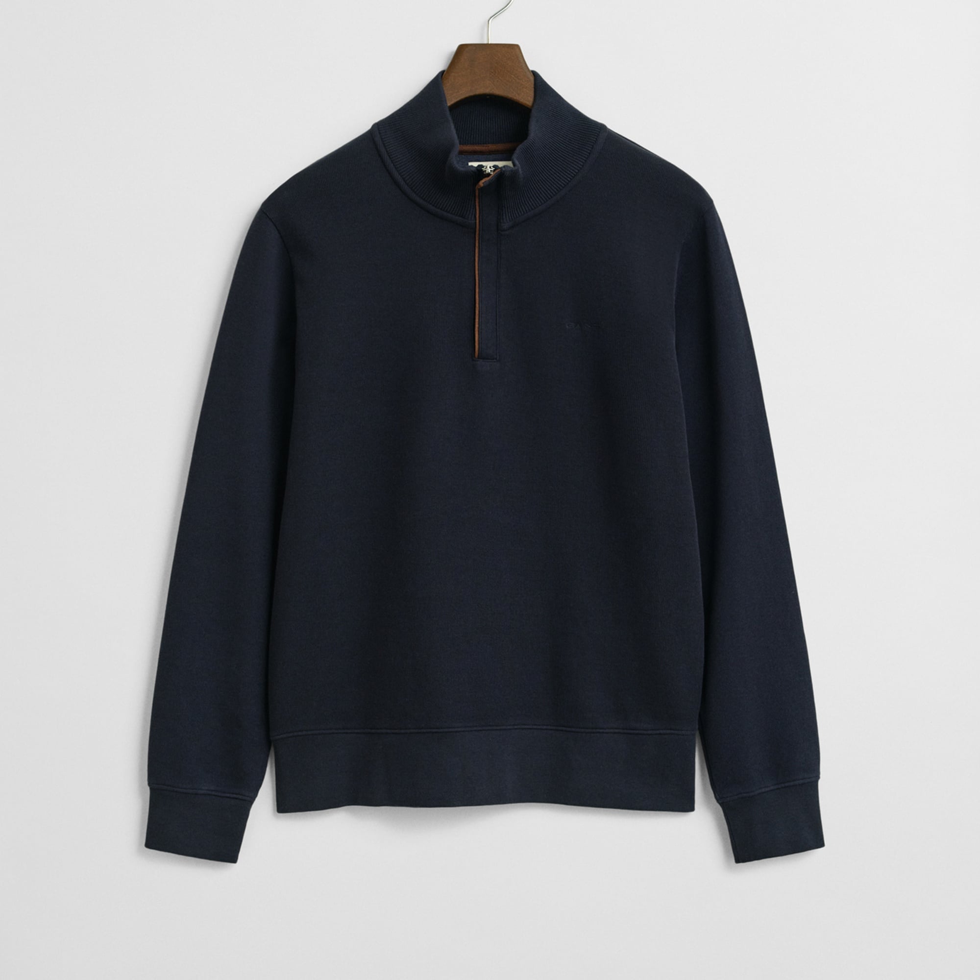 GANT Erkek Lacivert Regular Fit Yarım Fermuarlı Sweatshirt