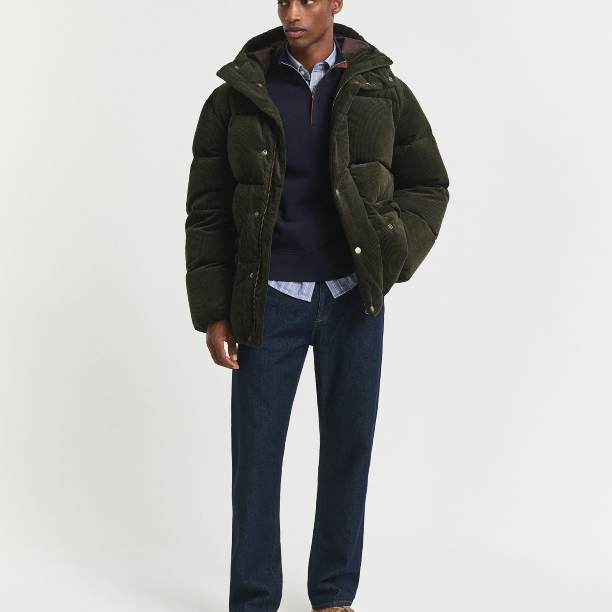 GANT Erkek Lacivert Regular Fit Yarım Fermuarlı Sweatshirt