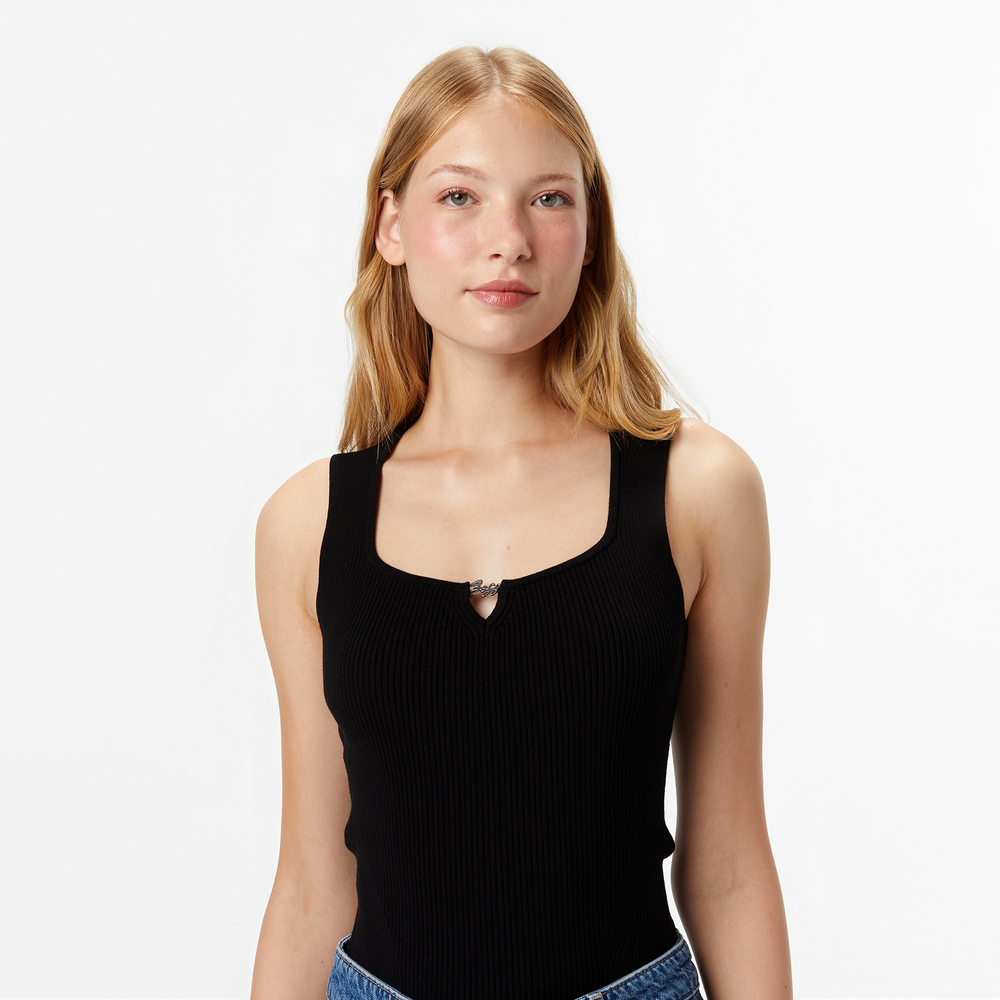 Boss Fiura Kadın Siyah Triko