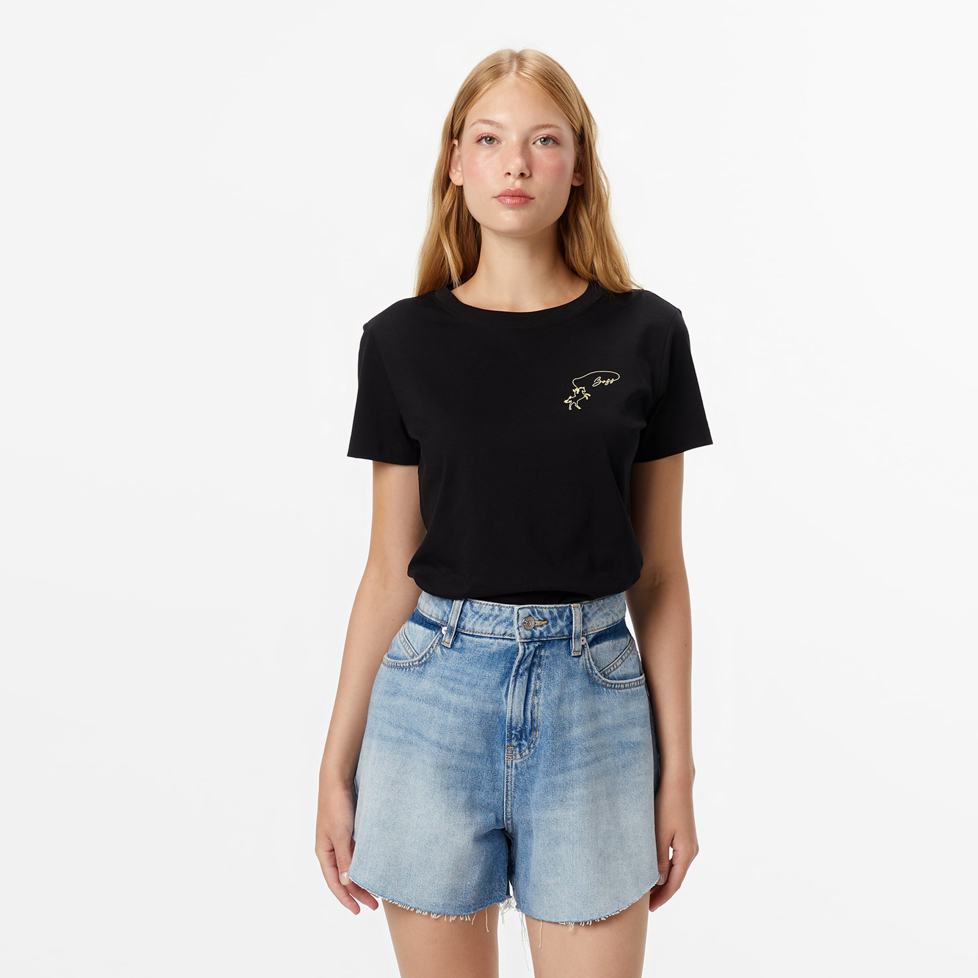  Boss Esogo Kadın Siyah T-Shirt