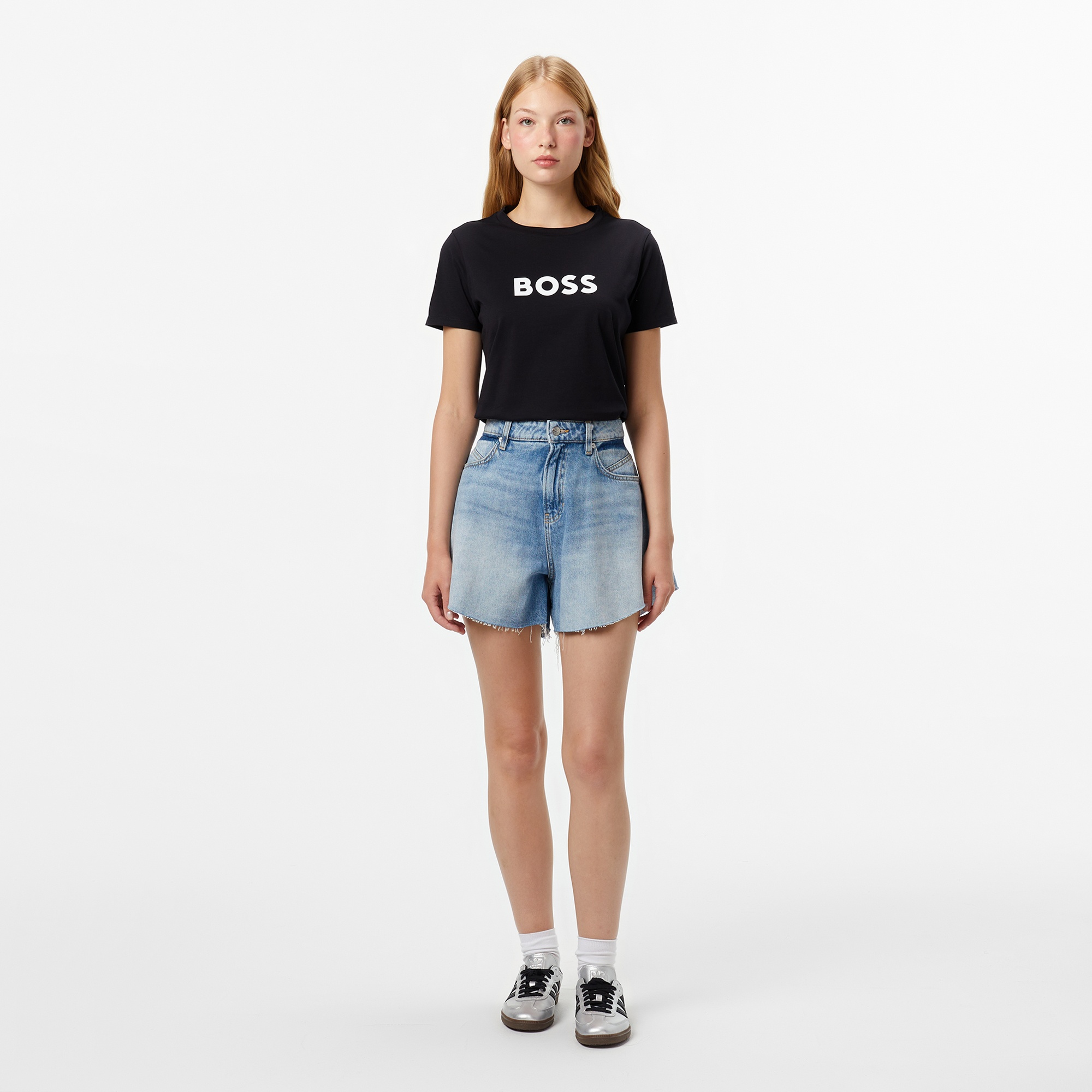 Boss Elogo Kadın Siyah T-Shirt