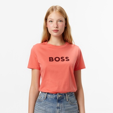  Boss Elogo Kadın Açık Kırmızı T-Shirt