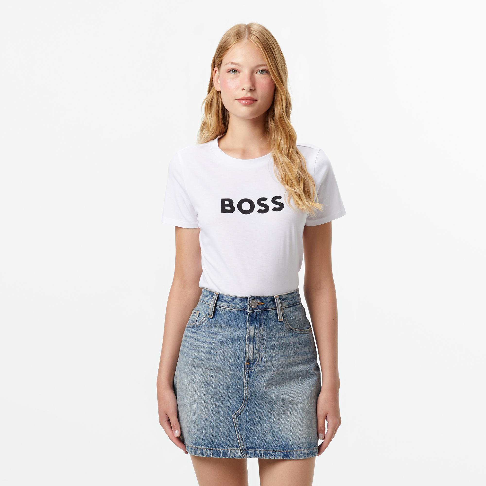  Boss Elogo Kadın Beyaz T-Shirt