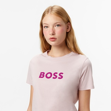  Boss Elogo Kadın Açık Mor T-Shirt