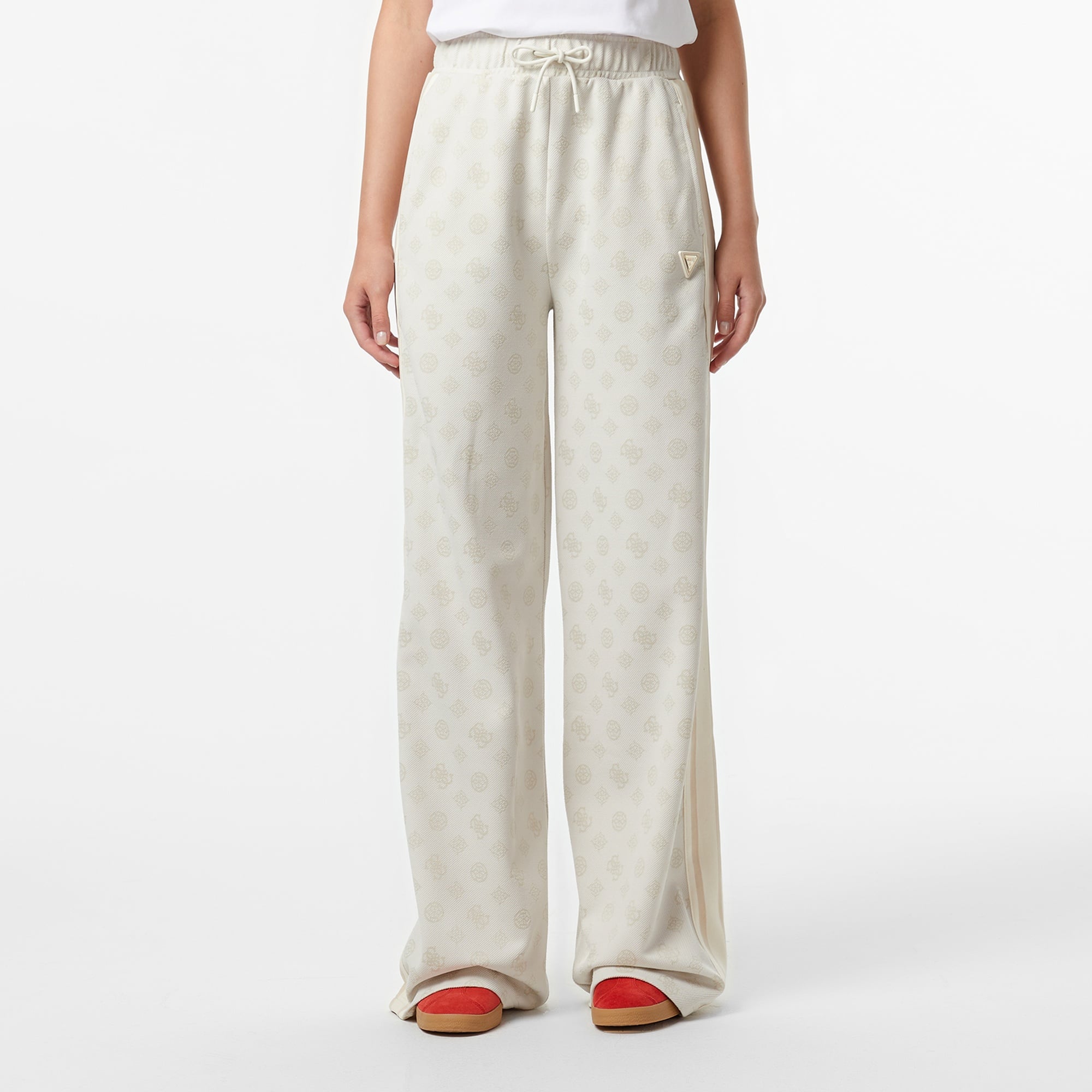 Guess Peony Palazzo Fit Kadın Beyaz Eşofman Altı