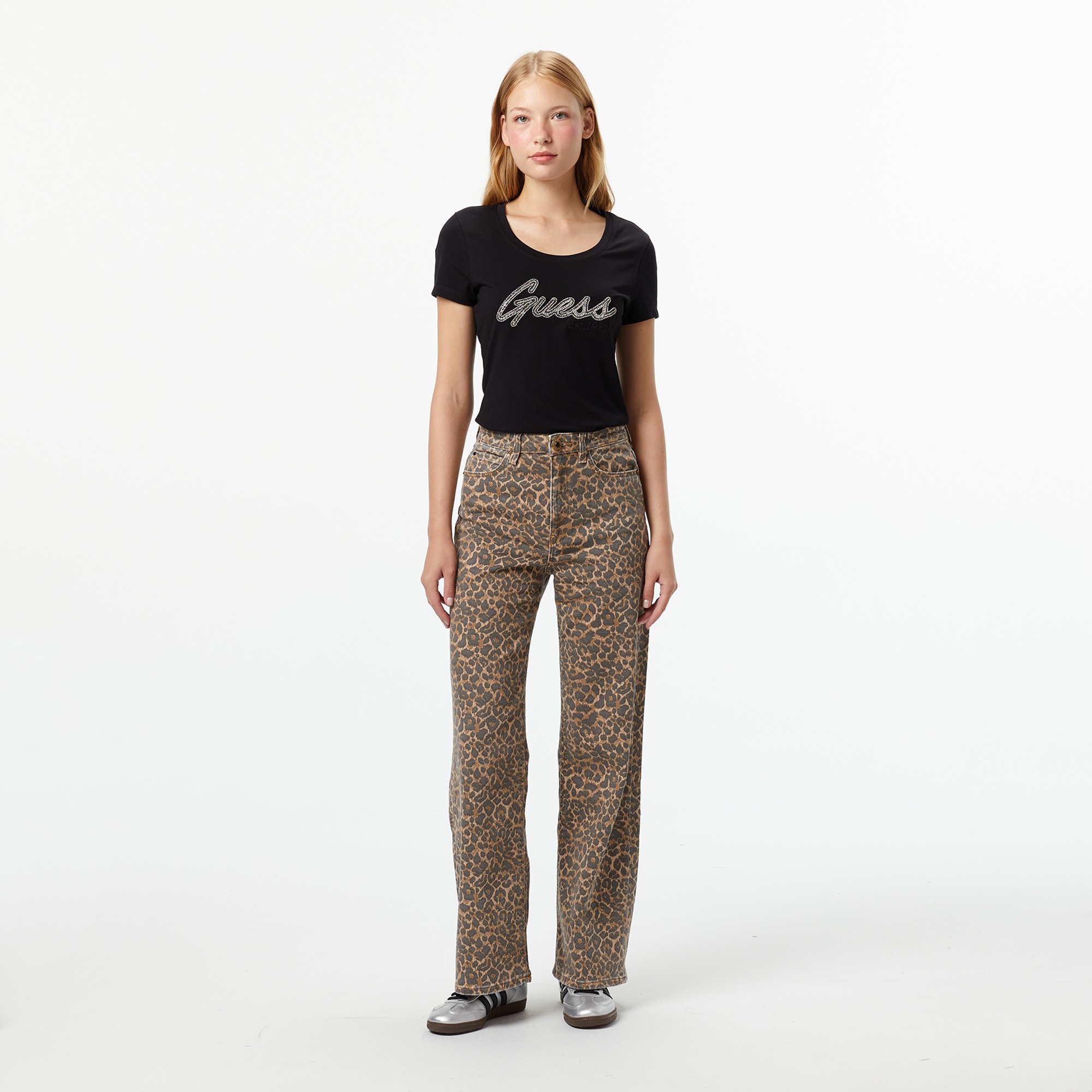 Guess Hot Slim Fit Kadın Siyah T-Shirt