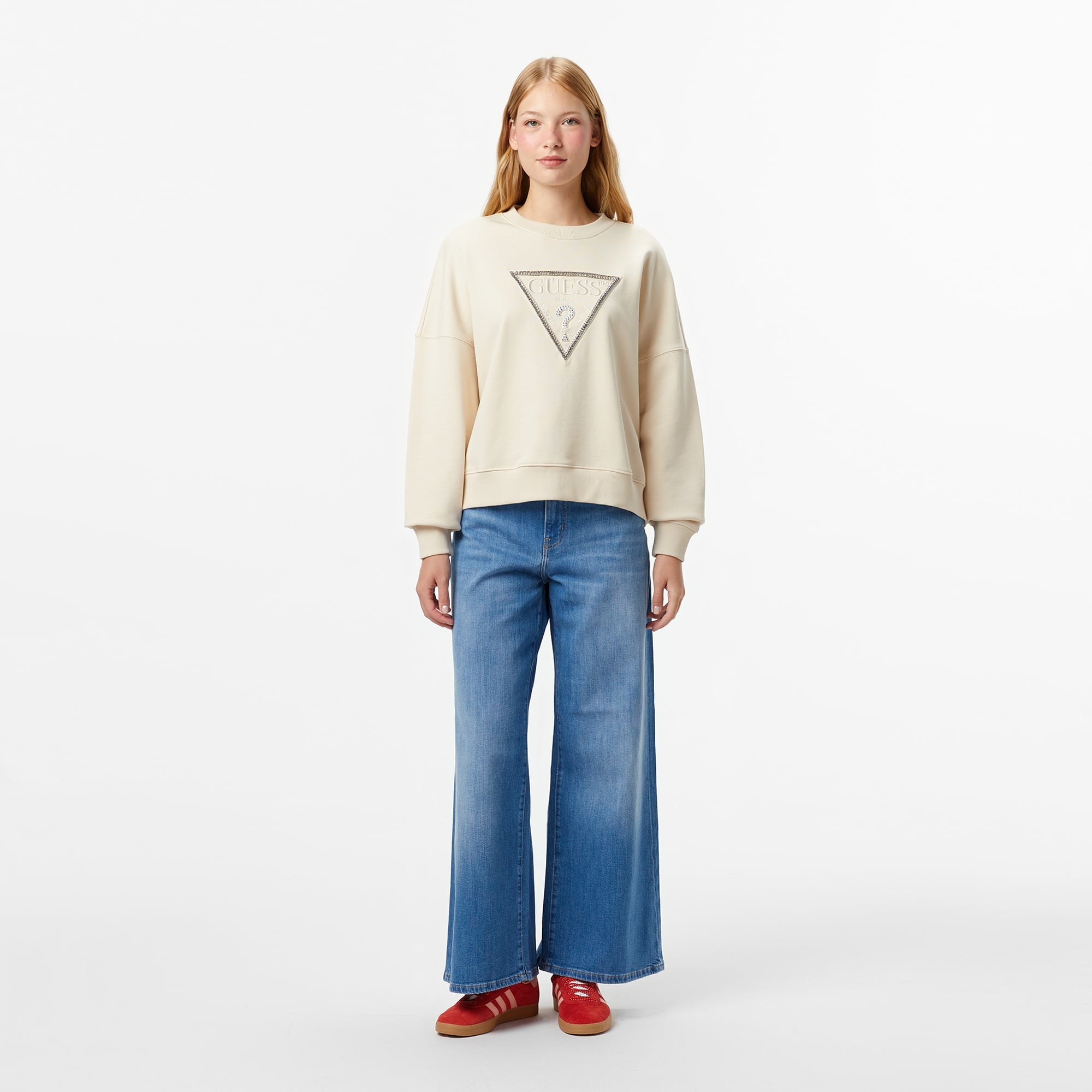 Guess Rachele Kadın Krem Sweatshirt