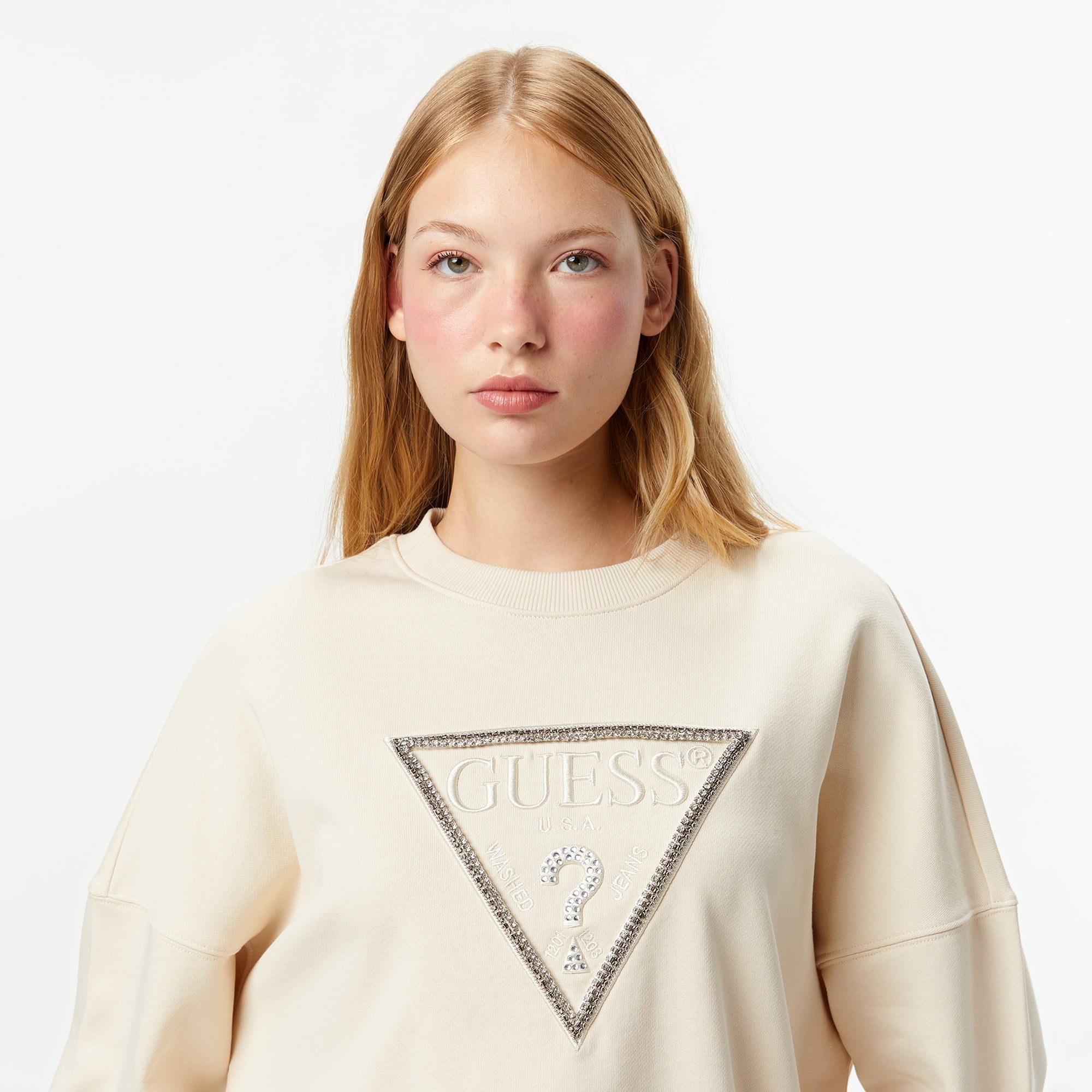 Guess Rachele Kadın Krem Sweatshirt