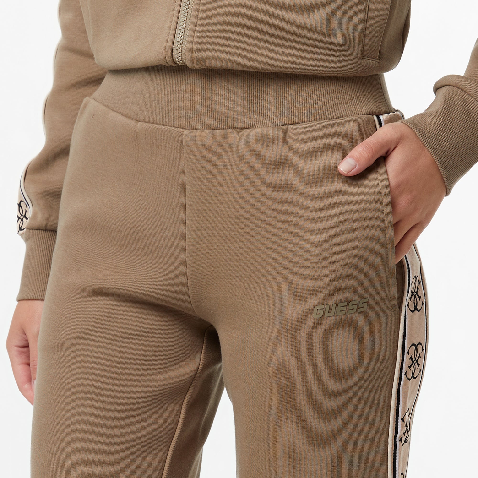 Guess Britney Regular Fit Kadın Kahverengi Eşofman Altı